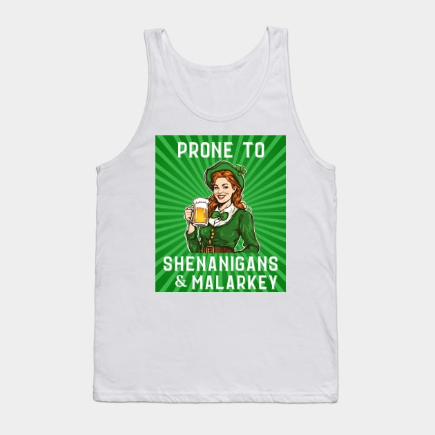 Shenanigans & Malarkey St Patrick's Day Red Head Leprechaun Tank Top by Little Duck Designs